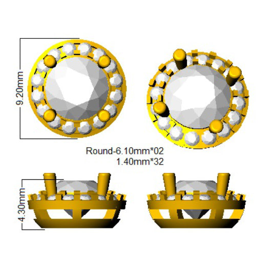 SE5218A — Earrings - 9k Yellow Gold detail