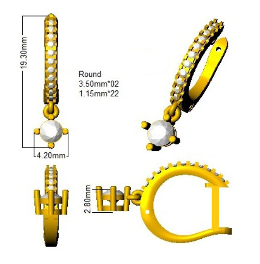 SE5260 — Earrings - 9k Yellow Gold detail