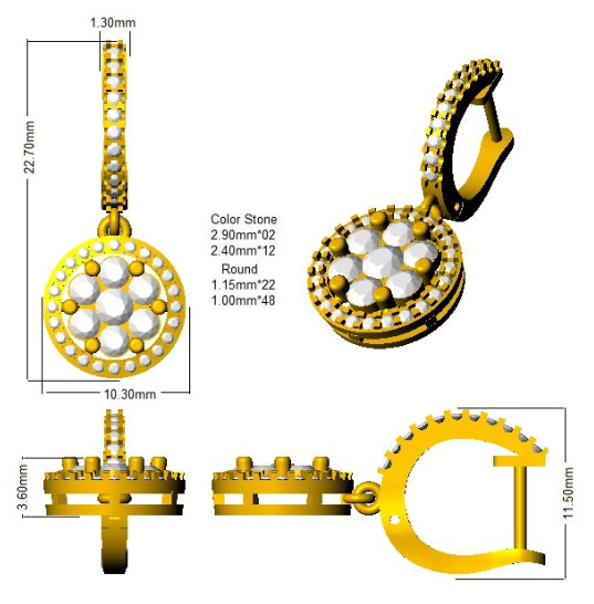 SE5264 — Earrings - 9k Yellow Gold detail
