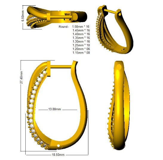SE5265 — Earrings - 9k Yellow Gold detail