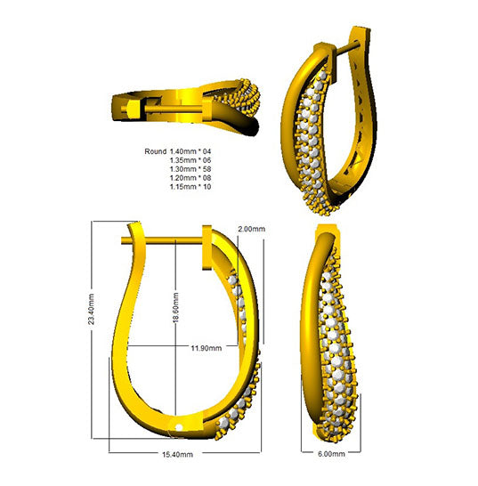 SE5266 — Earrings - 9k Yellow Gold detail