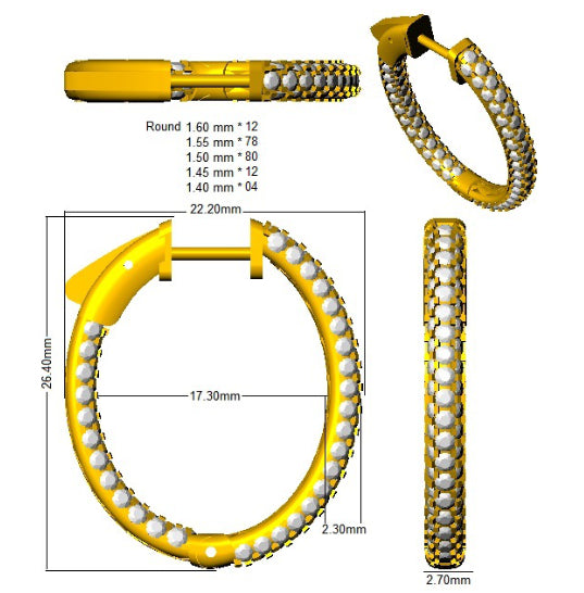 SE5297A — Earrings - 9k Yellow Gold detail