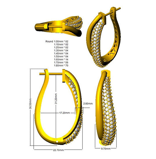 SE5303 — Earrings - 9k Yellow Gold detail