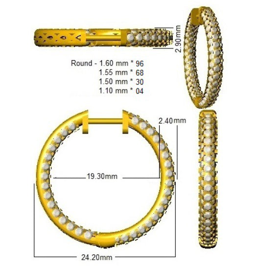 SE5305 — Earrings - 9k Yellow Gold detail