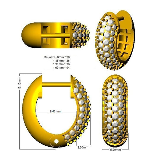 SE5307 — Earrings - 9k Yellow Gold detail