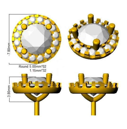 SE5375-5.0MM — Earrings - 9k Yellow Gold detail