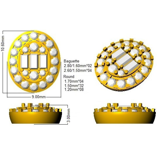 SE5377 — Earrings - 9k Yellow Gold detail