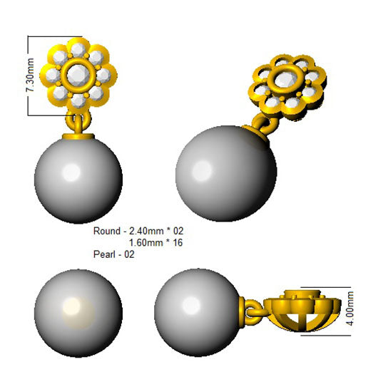 SE5396 — Earrings - 9k Yellow Gold detail