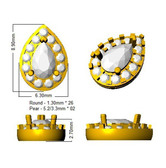 SE5464 — Earrings - 9k Yellow Gold detail