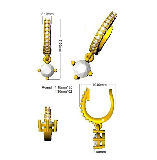 SE5517 — Earrings - 9k Yellow Gold detail