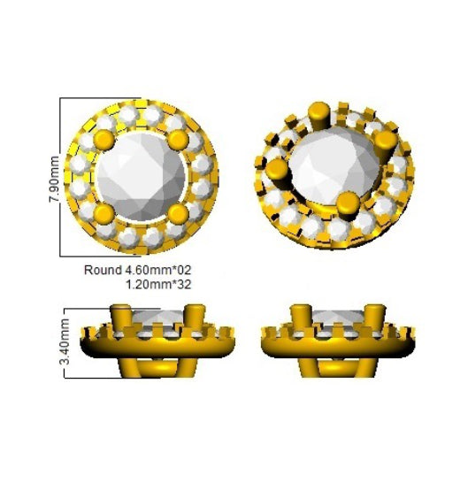 SE5526-5.0MM — Earrings - 9k Yellow Gold detail