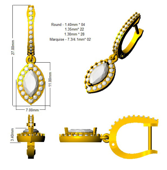 SE5567 — Earrings - 9k Yellow Gold detail