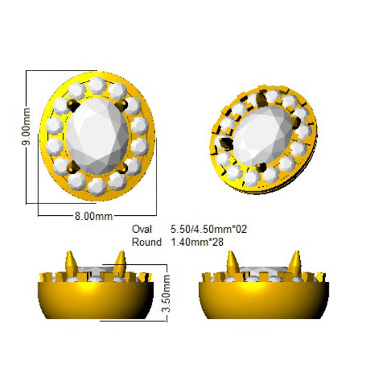 SE5588 — Earrings - 9k Yellow Gold detail