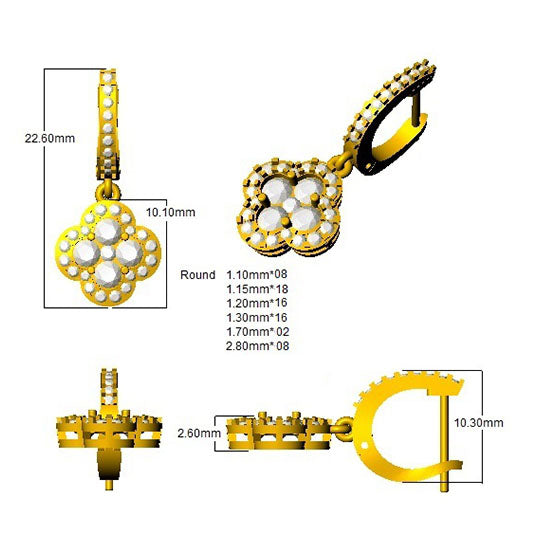 SE5618 — Earrings - 9k Yellow Gold detail