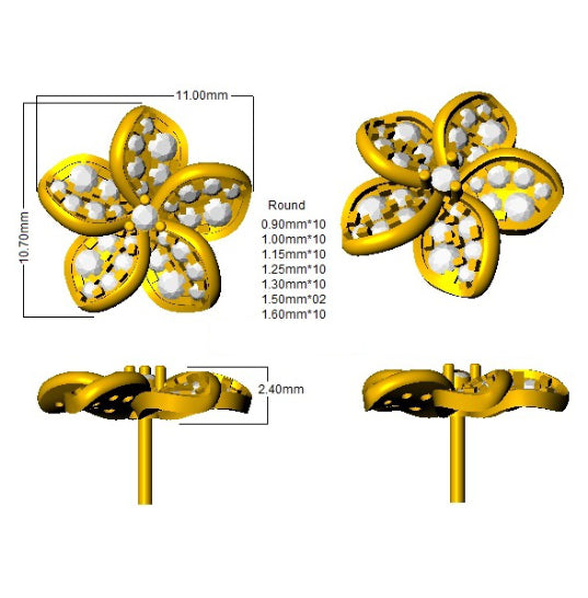 SE5698 — Earrings - 9k Yellow Gold detail