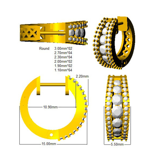 SE5777 — Earrings - 9k Yellow Gold detail