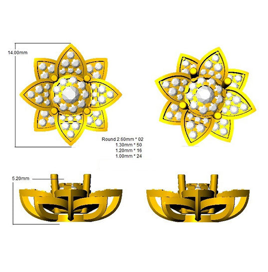 SE5804 — Earrings - 9k Yellow Gold detail