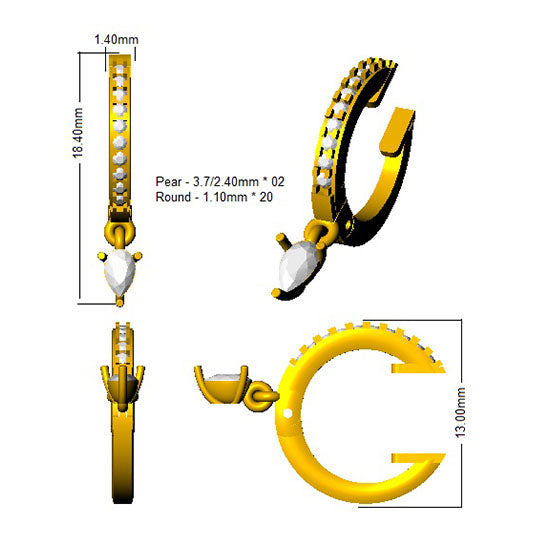 SE5846 — Earrings - 18k Yellow Gold detail