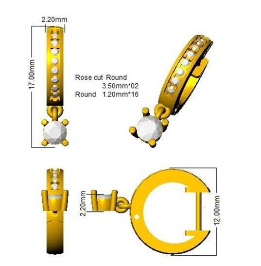 SE5847 — Earrings - 9k Yellow Gold detail