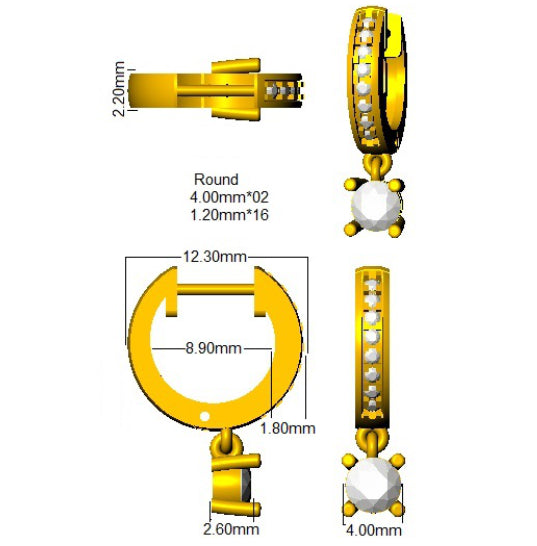 SE5847 — Earrings - 18 KT Yellow Gold detail