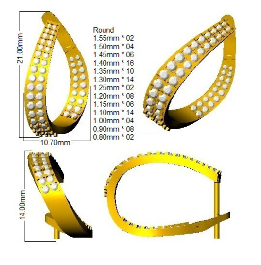 SE5851 — Earrings - 9k Yellow Gold detail