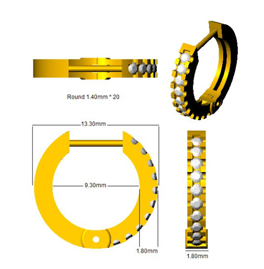 SE5891 — Earrings - 9k Yellow Gold detail
