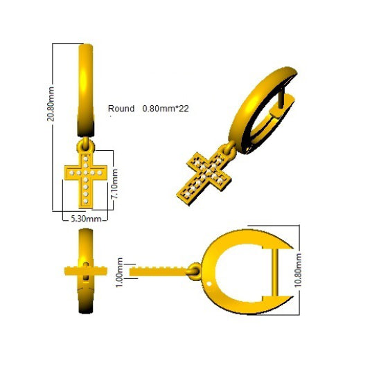 SE5900 — Earrings - 9k Yellow Gold detail