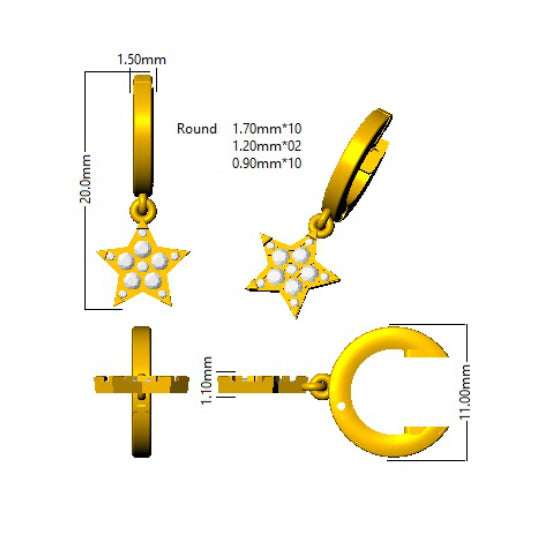 SE5907 — Earrings - 9k Yellow Gold detail