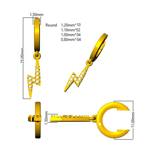 SE5908 — Earrings - 9k Yellow Gold detail