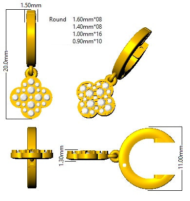 SE5909 — Earrings - 9k Yellow Gold detail