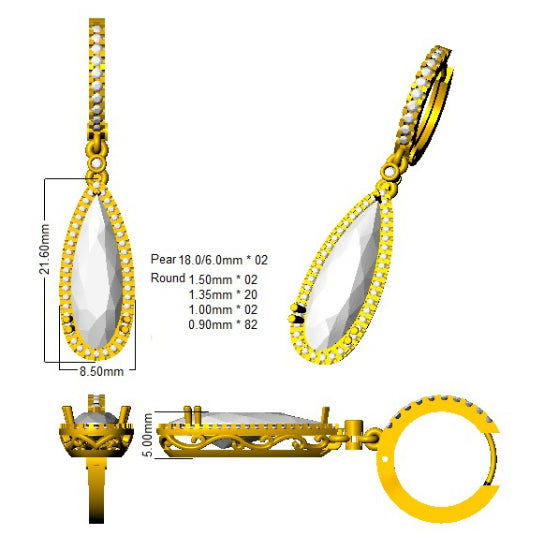 SE5914 — Earrings - 9k Yellow Gold detail