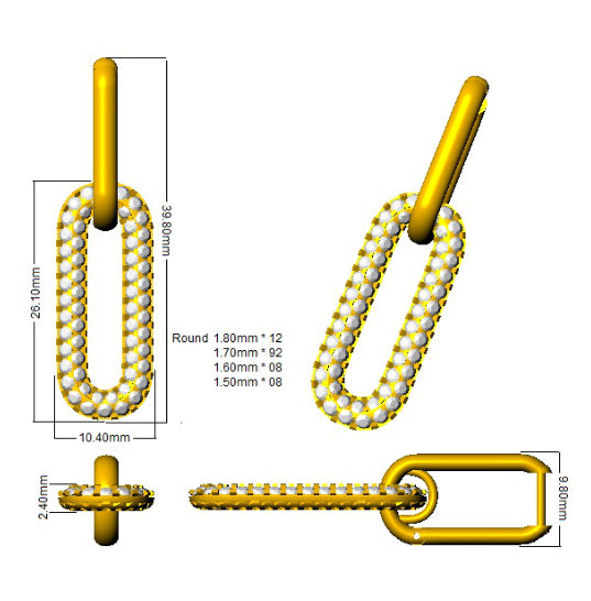 SE5918 — Earrings - 9k Yellow Gold detail