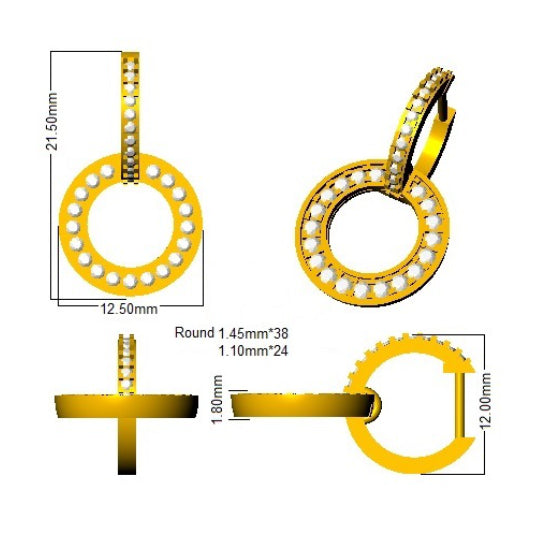 SE5921 — Earrings - 9k Yellow Gold detail