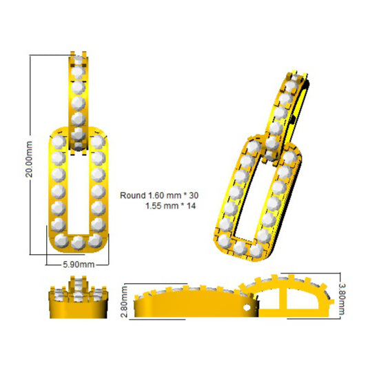 SE5953 — Earrings - 9k Yellow Gold detail