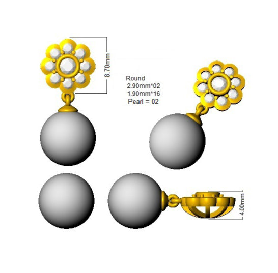 SE5980 — Earrings - 9k Yellow Gold detail