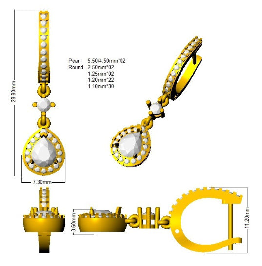 SE6005 — Earrings - 9k Yellow Gold detail
