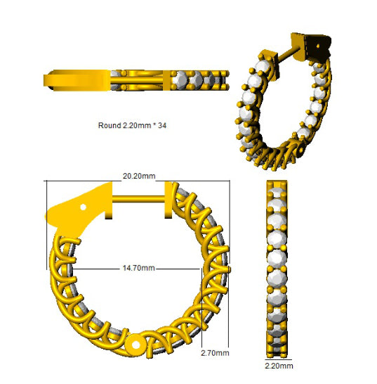 SE6021 — Earrings - 9k Yellow Gold detail