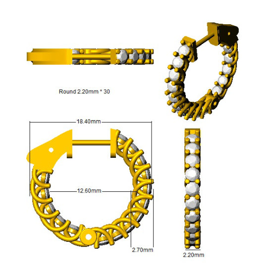 SE6022 — Earrings - 9k Yellow Gold detail