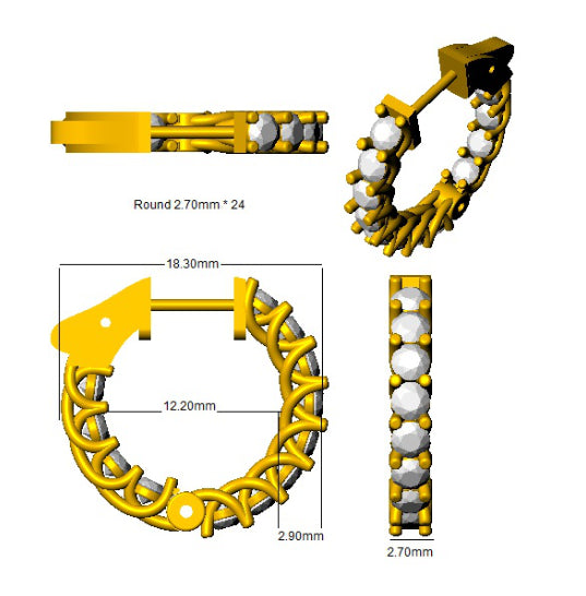 SE6023 — Earrings - 9k Yellow Gold detail