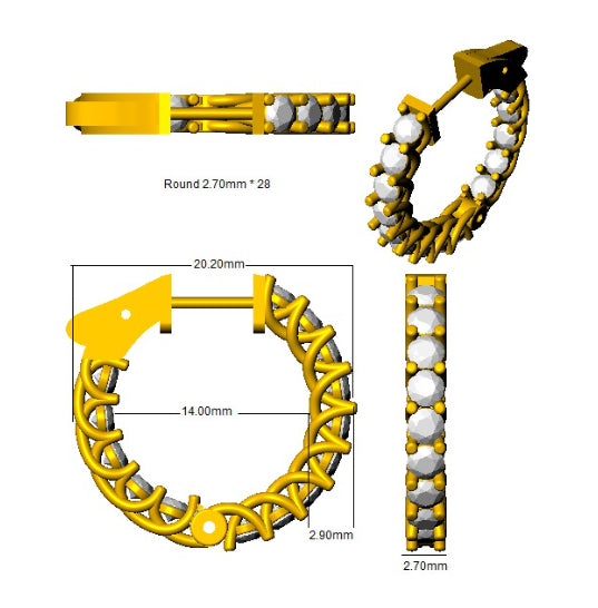 SE6024 — Earrings - 9k Yellow Gold detail