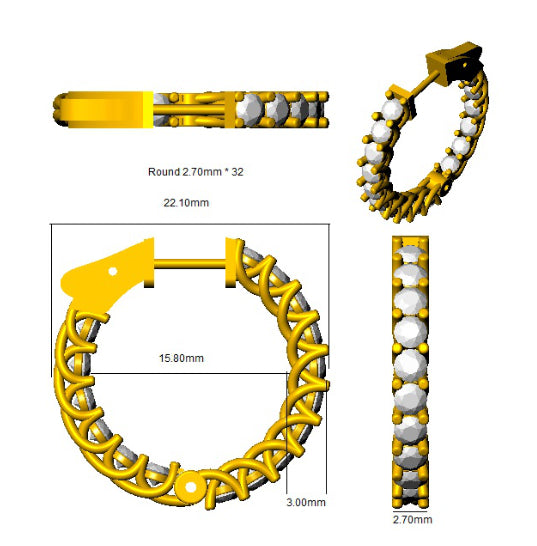 SE6026 — Earrings - 9k Yellow Gold detail