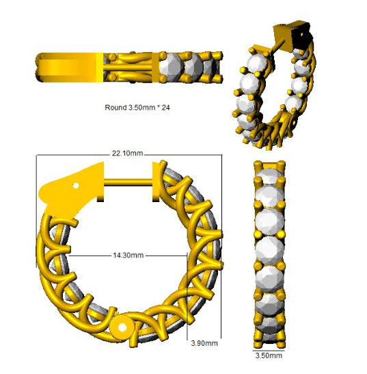 SE6032 — Earrings - 9k Yellow Gold detail