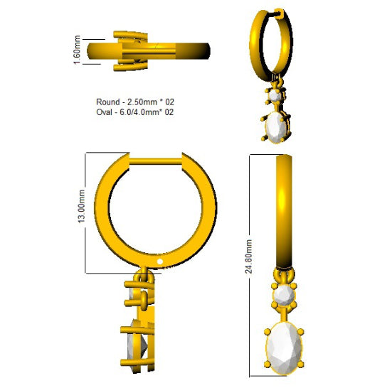 SE6065 — Earrings - 9k Yellow Gold detail
