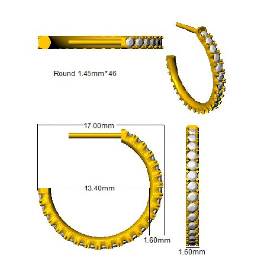 SE6067 — Earrings - 9k Yellow Gold detail