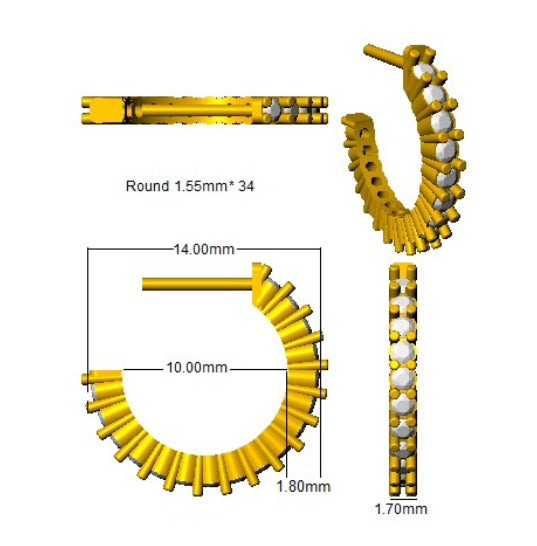 SE6068 — Earrings - 9k Yellow Gold detail