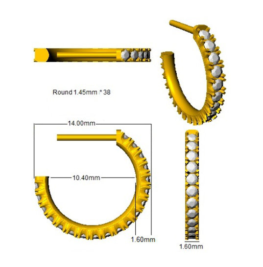 SE6069 — Earrings - 9k Yellow Gold detail