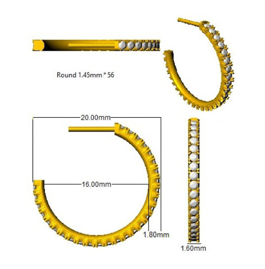 SE6070 — Earrings - 9k Yellow Gold detail