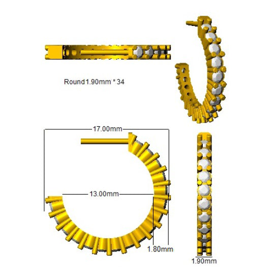 SE6071 — Earrings - 9k Yellow Gold detail