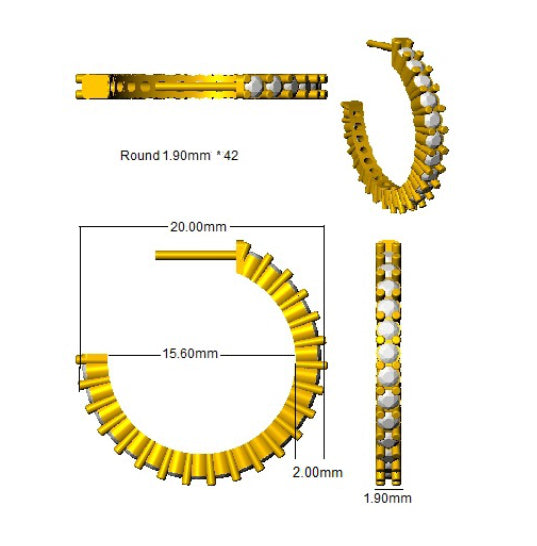 SE6072 — Earrings - 9k Yellow Gold detail
