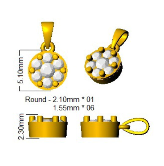SE6077P — Pendant - 9k Yellow Gold detail